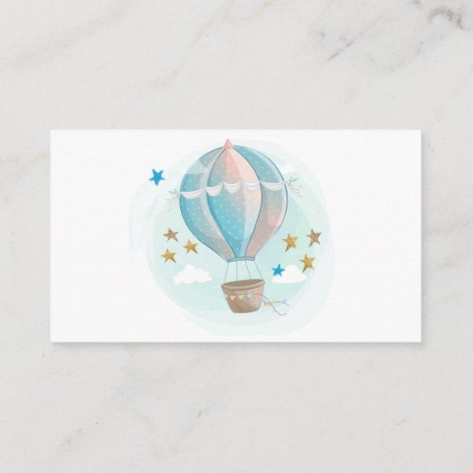 ホットエアバルーン赤ちゃんシャワーおむつラッフル エンクロージャーカード (裏面)