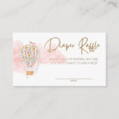 ホットエアバルーン赤ちゃんシャワーおむつラッフル エンクロージャーカード (正面)