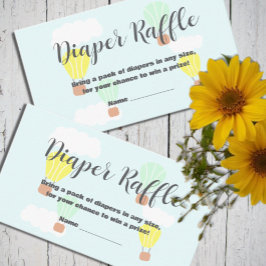 ホットエアバルーン赤ちゃんシャワーおむつラッフル エンクロージャーカード