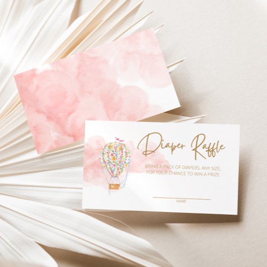 ホットエアバルーン赤ちゃんシャワーおむつラッフル エンクロージャーカード