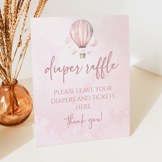 ホットエアバルーン赤ちゃんシャワーおむつラッフル 台座サイン