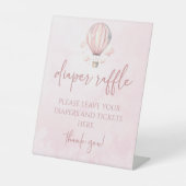 ホットエアバルーン赤ちゃんシャワーおむつラッフル 台座サイン (正面)