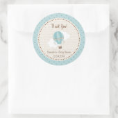 ホットエアバルーン赤ちゃんシャワーステッカーブルー ラウンドシール (バッグ)