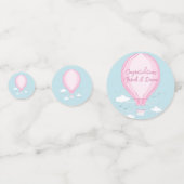 ホットエアバルーン赤ちゃんシャワーピンク コンフェッティ (正面)