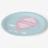 ホットエアバルーン赤ちゃんシャワーピンク ペーパープレート (アングル)