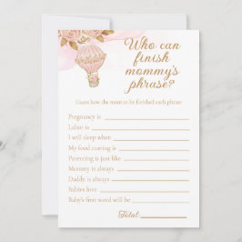 ホットエアバルーン赤ちゃんシャワーフレーズを終了 招待状