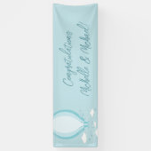 ホットエアバルーン赤ちゃんシャワーブルー 横断幕 (縦)