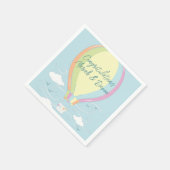 ホットエアバルーン赤ちゃんシャワーレインボー スタンダードカクテルナプキン (角)