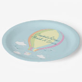 ホットエアバルーン赤ちゃんシャワーレインボー ペーパープレート (アングル)