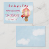 ホットエアバルーン赤ちゃんシャワー女の子ブックリクエスト エンクロージャーカード (正面/裏面)