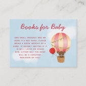 ホットエアバルーン赤ちゃんシャワー女の子ブックリクエスト エンクロージャーカード (正面)