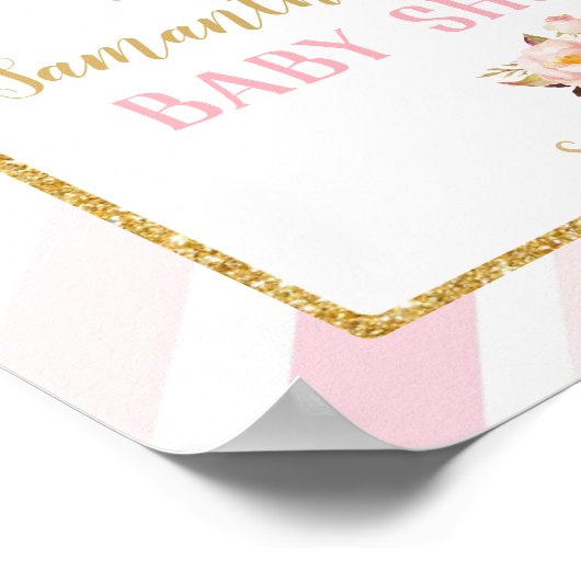 ホットエアバルーン赤ちゃんシャワー歓迎ポスターサイン ポスター (角)