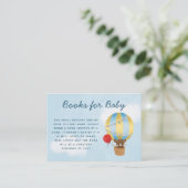 ホットエアバルーン赤ちゃんシャワー男の子ブックリクエスト エンクロージャーカード (スタンド正面)