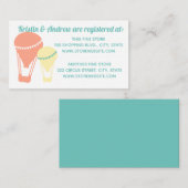 ホットエアバルーン赤ちゃんシャワー登録 エンクロージャーカード (正面/裏面)