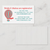 ホットエアバルーン赤ちゃんシャワー登録 エンクロージャーカード (正面/裏面)