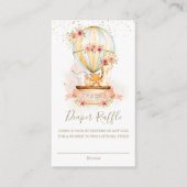 ホットエアバルーン赤ちゃん動物シャワーおむつラッフル エンクロージャーカード (正面)