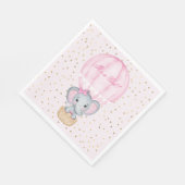 ホットエアバルーン赤ちゃん女の子ゾウ赤ちゃんシャワー スタンダードランチョンナプキン (角)
