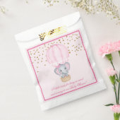 ホットエアバルーン赤ちゃん女の子ゾウ赤ちゃんシャワー フェイバーバッグ (封をした状態)