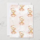 ホットエアバルーン1歳誕生日ジャングル動物ガール 招待状 (裏面)