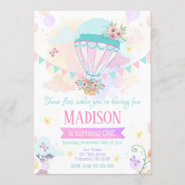 ホットエアバルーン1st誕生日招待状 招待状