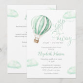 ホットエアバルーン オールインワン ニュートラル ベビーシャワー 招待状 (正面/裏面)