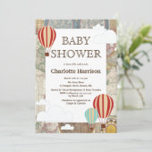 ホットエアバルーン&クラウドワールドトラベルベビーシャワー 招待状 (スタンド正面)