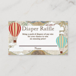 ホットエアバルーン&クラウドワールドマップおむつラッフル エンクロージャーカード