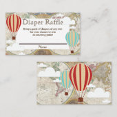 ホットエアバルーン&クラウドワールドマップおむつラッフル エンクロージャーカード (正面/裏面)