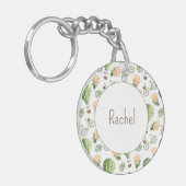 ホットエアバルーン、バイク、バラパターパーソナライズされたン キーホルダー (正面左)