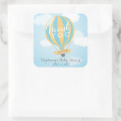 ホットエアブルーイエローバルーンありがとうシール スクエアシール (バッグ)