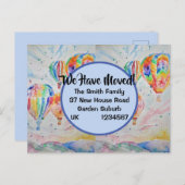 ホットエカラフルアバルーン新しい住所はがき ポストカード (正面/裏面)