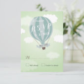 ホットエスタイリッシュアブルーバルーンRSVPカード 出欠カード (スタンド正面)