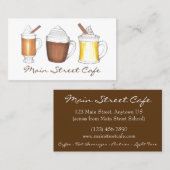 ホットエッグノグココアバター付きラムコーヒーショップカフェ 名刺 (正面/裏面)