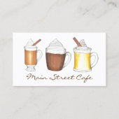 ホットエッグノグココアバター付きラムコーヒーショップカフェ 名刺 (正面)