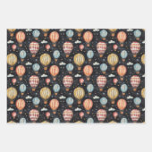 ホットエ飛んでいるアバルーンヴィンテージの黒板スケッチ ラッピングペーパーシート (正面3)