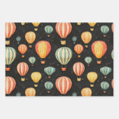 ホットエ飛んでいるアバルーンヴィンテージの黒板スケッチ ラッピングペーパーシート (正面2)