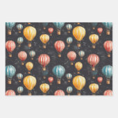 ホットエ飛んでいるアバルーンヴィンテージの黒板スケッチ ラッピングペーパーシート (正面)