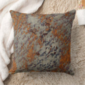 ホットオレンジとドーブグレーグランジプラスターのテクスチャ クッション (ブランケット)