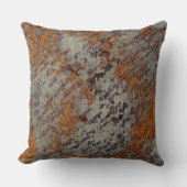 ホットオレンジとドーブグレーグランジプラスターのテクスチャ クッション (正面)