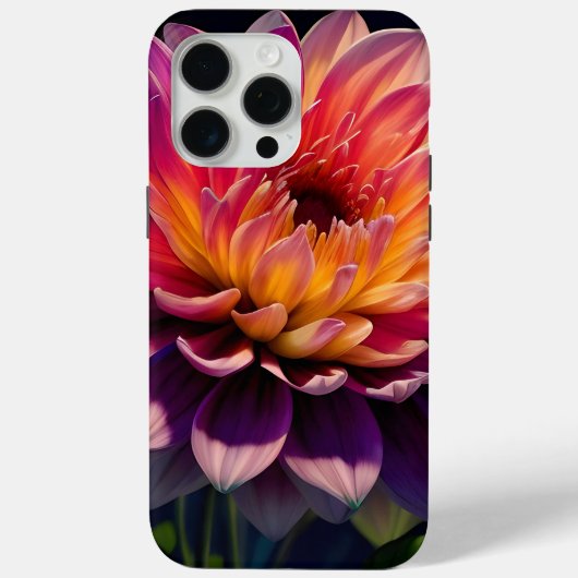 ホットオレンジとピンクダリアの花 Case-Mate iPhoneケース (裏面)