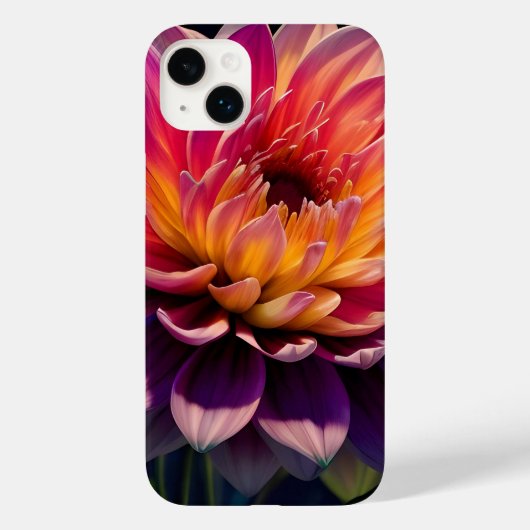 ホットオレンジとピンクダリアの花 Case-Mate iPhoneケース (裏面)