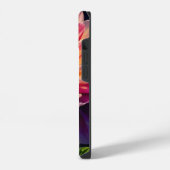 ホットオレンジとピンクダリアの花 iPhoneケース (左側面)