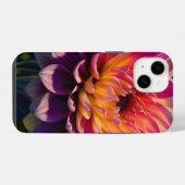 ホットオレンジとピンクダリアの花 iPhoneケース (裏面横)