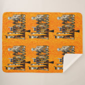 ホットオレンジアルパカデザイン シェルパブランケット (正面(横))