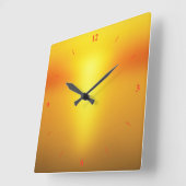 ホットオレンジ。 スクエア壁時計 (傾斜)