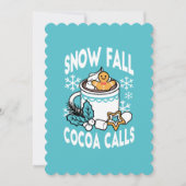 ホットカカオと冬のチャーム - 雪の降るカカオコールズ 招待状 (正面)