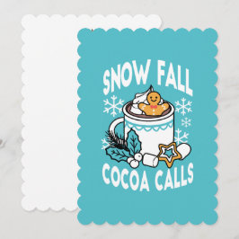 ホットカカオと冬のチャーム - 雪の降るカカオコール 招待状