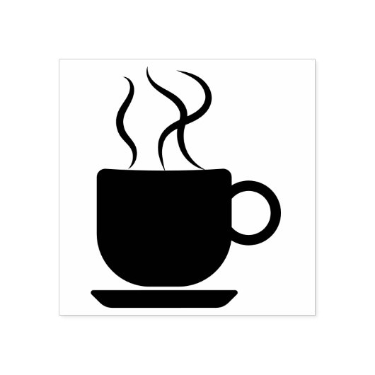 ホットカップのコーヒーロゴ ラバースタンプ (インプリント)