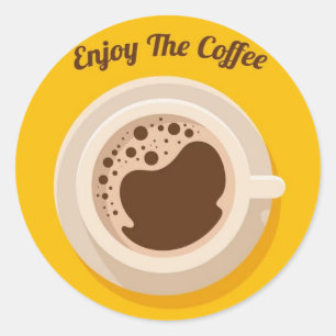 ホットカップコーヒーデザイン紙ショップ飲料 ラウンドシール