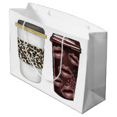 ホットカップコーヒーデザイン紙ショップ飲料 ラージペーパーバッグ (裏面アングル)